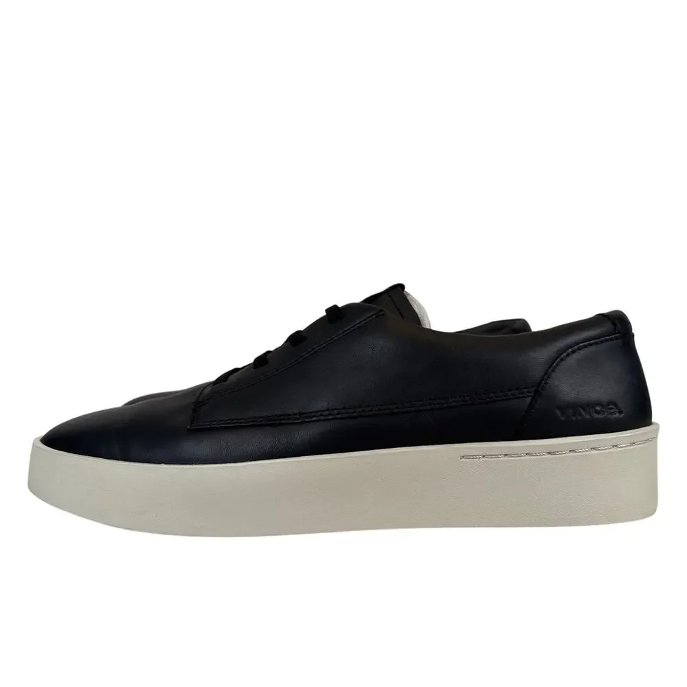 Vince Pine Slip On Sneaker Mens 8.5 M EU42‎ Black Leather Low Top Casual Flat